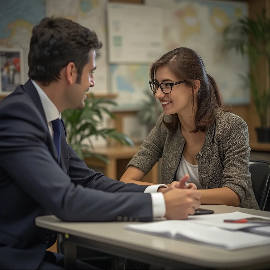 Consultor asesorando a un cliente